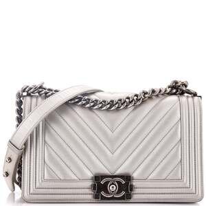 Chanel Boy Flap Bag Chevron Caviar Old #227578C34B